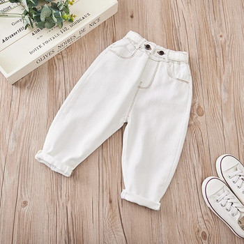 Κοριτσίστικα τζιν για παιδιά Ανοιξιάτικα παντελόνια φθινοπώρου Παιδικά τζιν Παιδικά τζιν παντελόνια μωρά αγόρια Jean βρεφικά ρούχα για νήπιο Λευκό