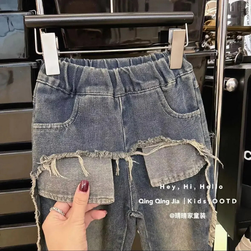 2023. gada brīvi korejiešu modes džinsi, meitenes, rudens sezona