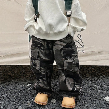 Παντελόνια για αγόρια 2023 Άνοιξη Φθινόπωρο Νέα Vintage φόρμες Camo Ολόσωμη ελαστική μέση Casual Απλό Παιδικό Όμορφο Cool Παντελόνι