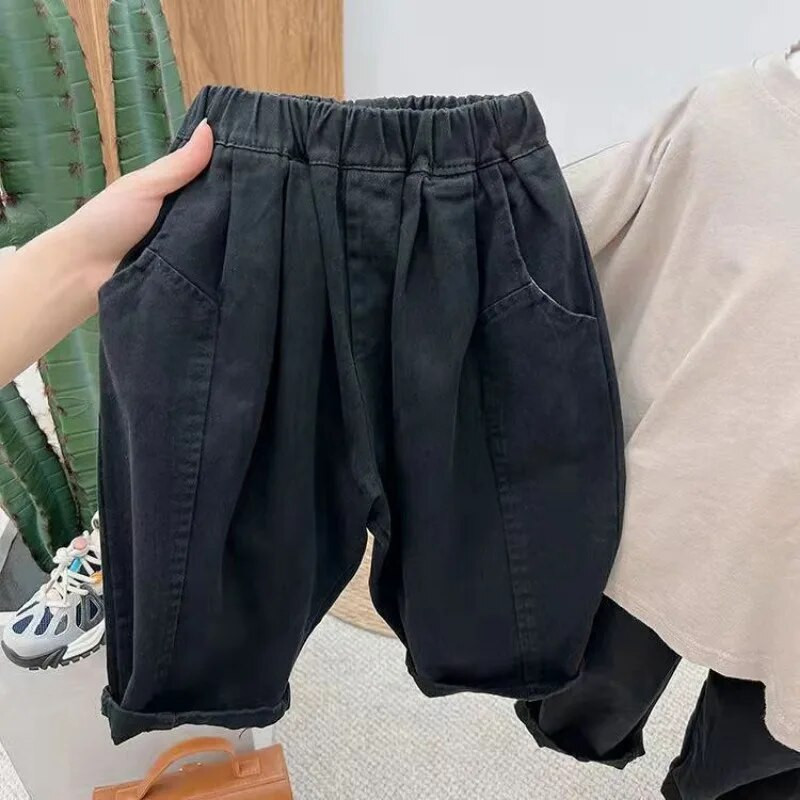 Bērnu sporta Harēma Bikses Pavasara un Rudens Apģērbi Jauni Produkti Zēni Meitenes Ikdienas bikses Brīvas Modes Meiteņu Kabatas Bikses