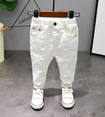 New Boys \'Jeans Edition White / Black Broken Caverns Cowboy Trousers Jeans kids 2021 Бебешко момче Дънки Детско деним Streetwear