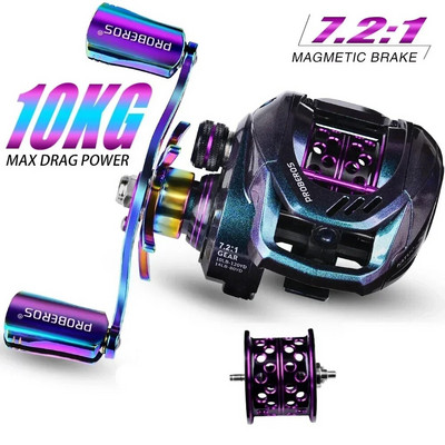 Παγκόσμια Τελευταία Body Metal Baitcasting Fishing Spinning Roels 7:2:1 Αναλογία μετάδοσης 3 τύπων με Σετ τσάντες με δολώματα τροχού για ψάρεμα