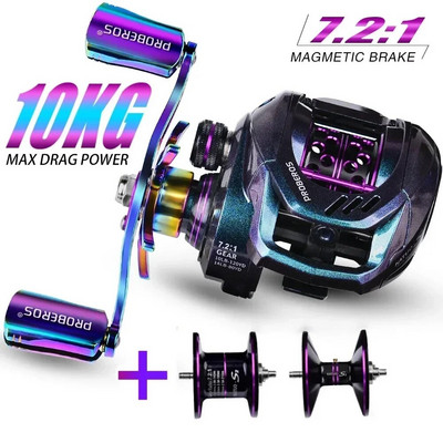 Παγκόσμια Τελευταία Body Metal Baitcasting Fishing Spinning Roels 7:2:1 Αναλογία μετάδοσης 3 τύπων με Σετ τσάντες με δολώματα τροχού για ψάρεμα