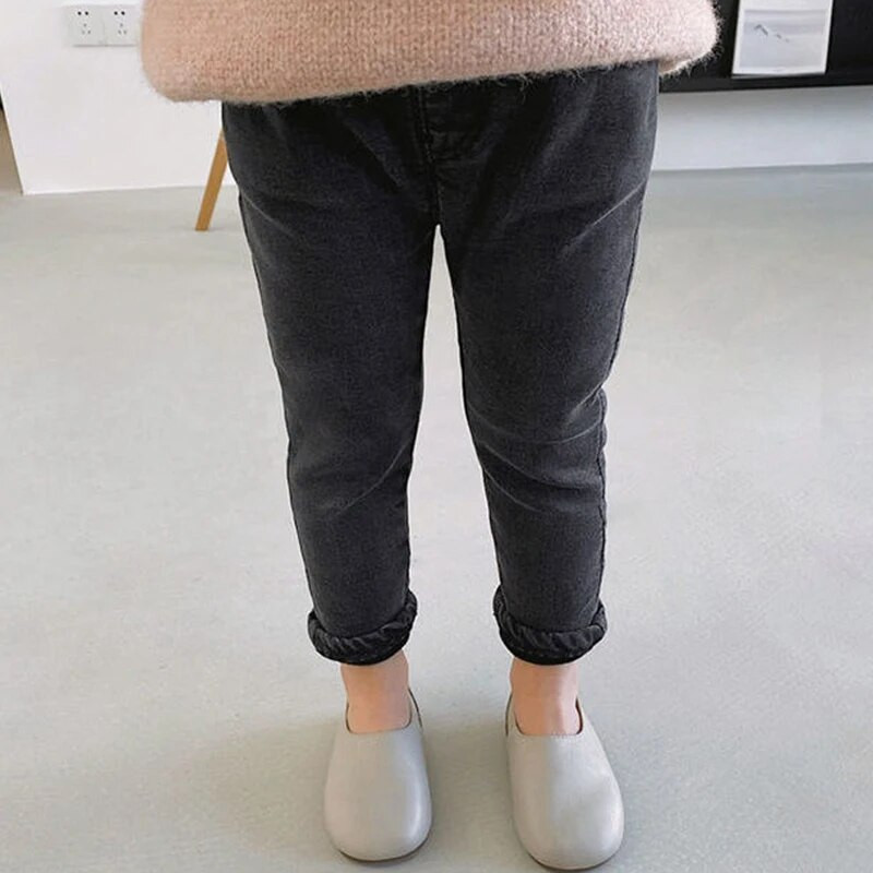 Kids Boy Girl Solid Pure Color Jeans Fashion Baby Korean Style Jeans Παιδικό στενό τζιν παντελόνι Φθινοπωρινό τζιν παντελόνι