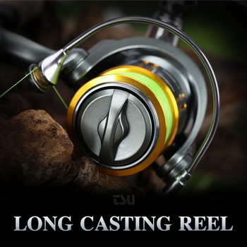 TSURINOYA Long Casting Spinning Fishing Reel FS 2000 3000 5,2:1 7kg Drag Power Univesal Ελαφριά ρόδα ψαρέματος γλυκού νερού Pike Bass