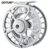 Goture 3/4 5/6 7/8 9/10 WT Fly Fishing Roel 2+1BB CNC κατεργασμένο μέταλλο Large Arbor Aluminium Professional Fly Fishing Wheel Silver