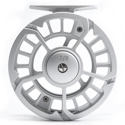 Goture 3/4 5/6 7/8 9/10 WT Fly Fishing Roel 2+1BB CNC κατεργασμένο μέταλλο Large Arbor Aluminium Professional Fly Fishing Wheel Silver