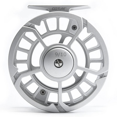 Goture 3/4 5/6 7/8 9/10 WT Fly Fishing Roel 2+1BB CNC κατεργασμένο μέταλλο Large Arbor Aluminium Professional Fly Fishing Wheel Silver