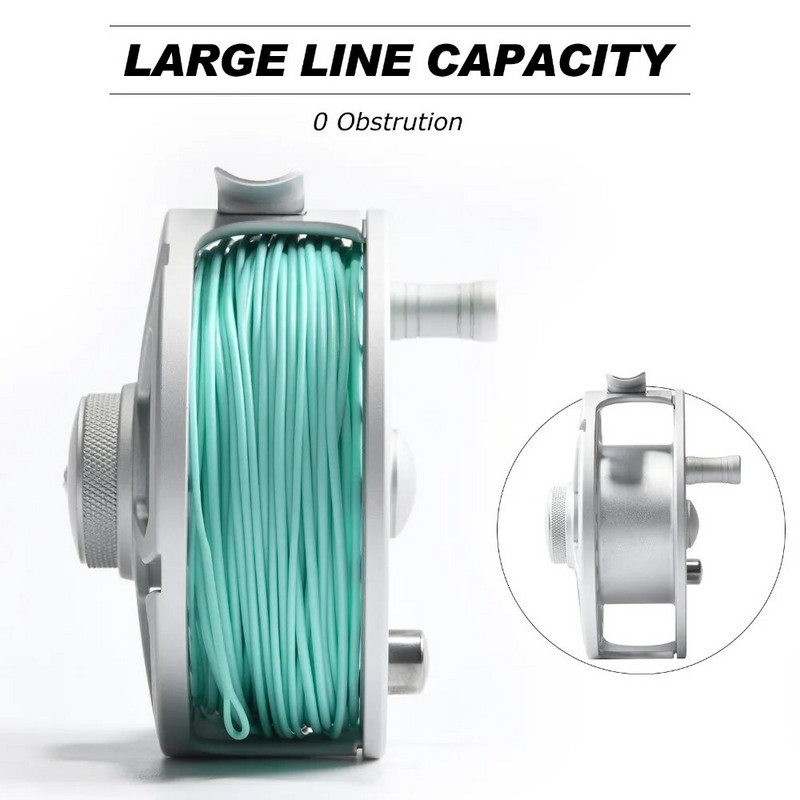 Goture 3/4 5/6 7/8 9/10 WT Fly Fishing Roel 2+1BB CNC κατεργασμένο μέταλλο Large Arbor Aluminium Professional Fly Fishing Wheel Silver
