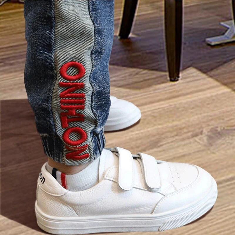 IENENS bērnu zēnu apģērbi šauri džinsi klasiskās bikses bērnu džinsu apģērbi tendence garas apakšas Mazu zēnu ikdienas bikses