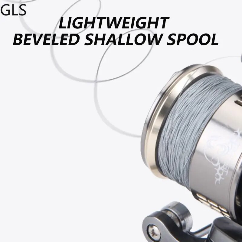 Spininga spole Double Grip Dziļi sekla spoles karpu makšķerēšanas spoles makšķerēšana ar līdzsvara stieni Visu metālu spininga zvejas ratu liešana