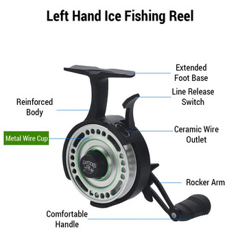 Μεταλλικό σύρμα Κύπελλο Ice Fishing Reel Raft Fishing Wheel Μπροστινός τροχός ψαρέματος για αλμυρό νερό γλυκού νερού Any Fish Ice Fishing Accessories