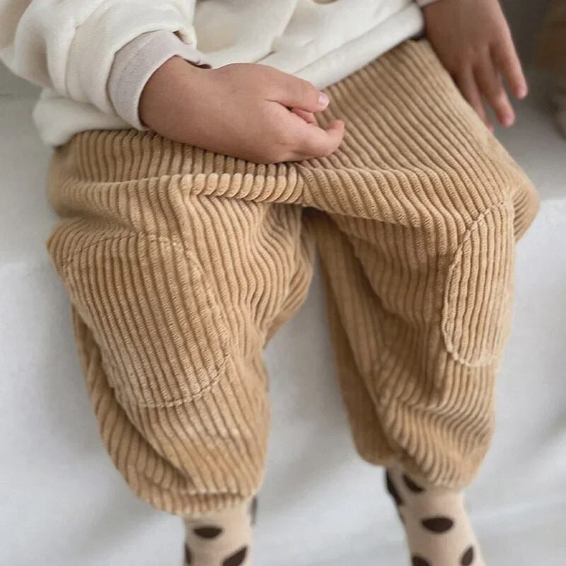 Casual Toddler αγόρια κορίτσια παντελόνια Loose κοτλέ παντελόνι παντελόνι για παιδιά μόδα Παιδικά μακρύ παντελόνι