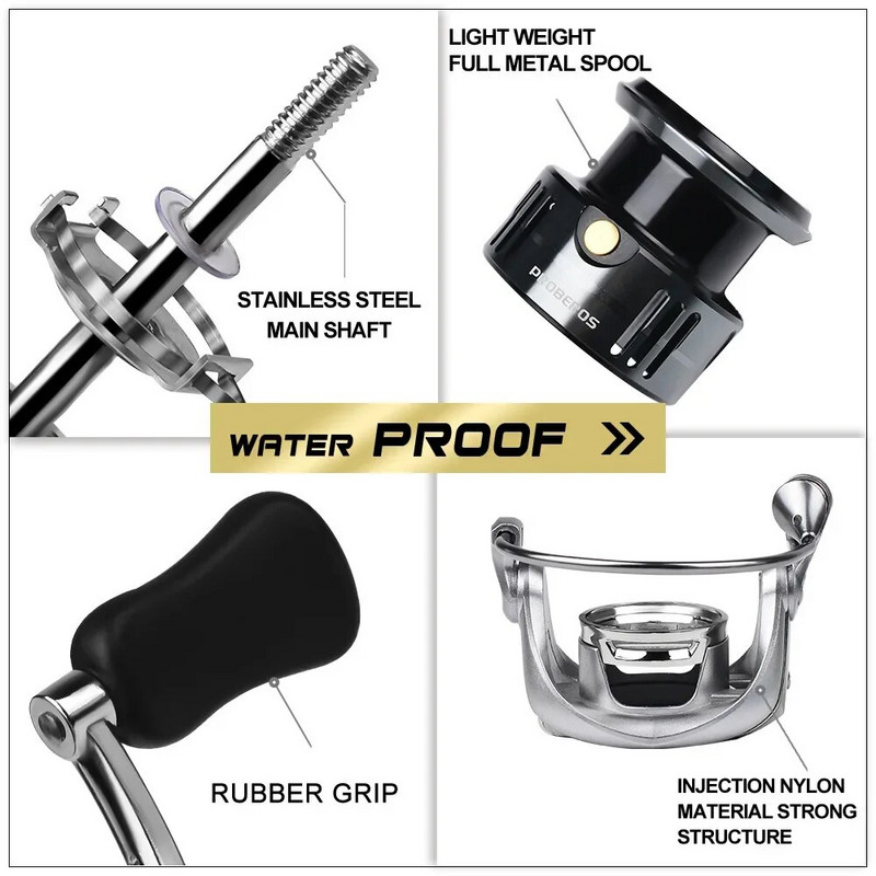 Līdzsvara makšķerēšanas spole, dubultā svira, 5,2:1 ātrgaitas, 7+1 BB, vērpšanas spole, sālsūdenim un saldūdenim, uzvalka liešanas spole