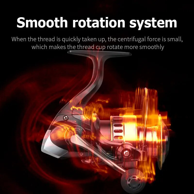 Pilnīgi metāla izturīga metāla korpusa makšķerēšanas spole HE500-7000, maksimālā velkama 10 kg spininga spole Tālrades makšķerēšanas spoles makšķerēšanas rīks