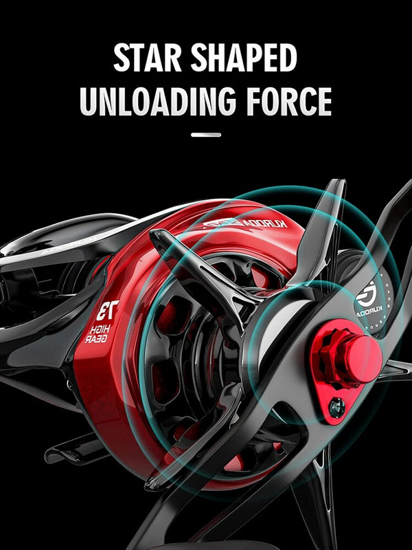 KURODA Baitcasting Reel 10KG Max Drag 18+1BB 7,2:1High Speed Jig Wheel Metal Line Cup Sea Jig Wheel Säga Bass Carp jaoks
