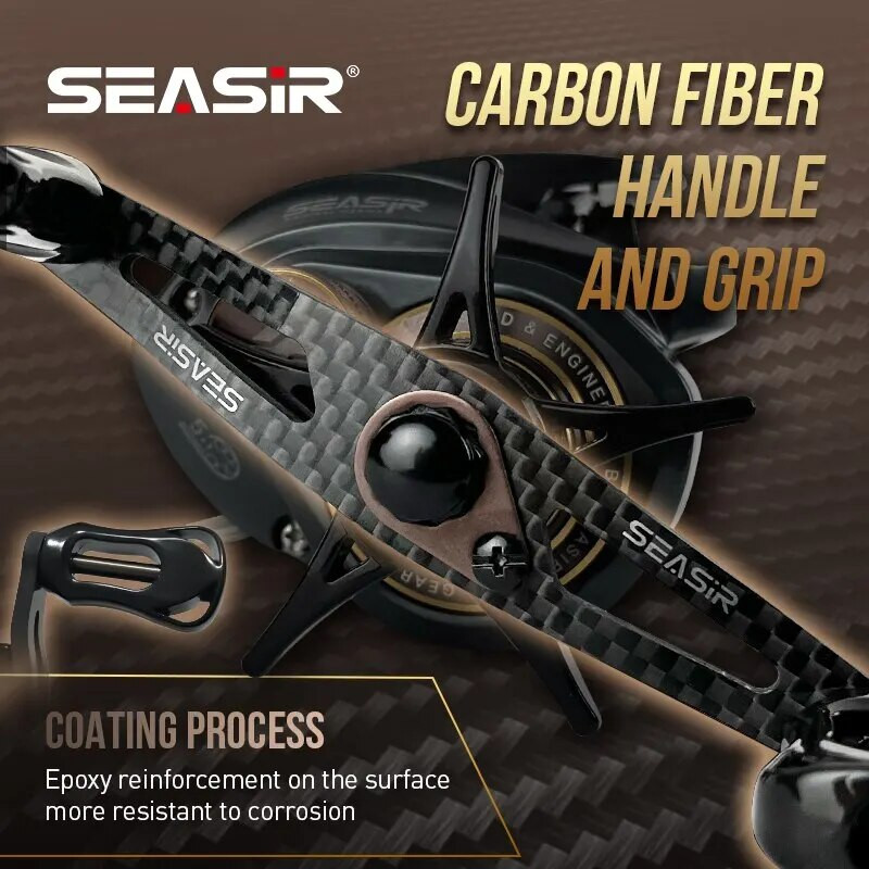 Seasir Repeater Baitcasting Reel UlLight 7,3:1 HS Ratio NMB Ρουλεμάν Λαβή άνθρακα Ορειχάλκινος εξοπλισμός Πηνίο ψαρέματος θαλασσινού νερού Snakehead