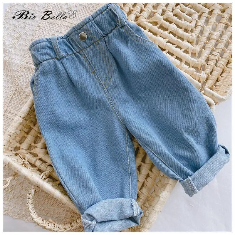 1-4 gadi Bērnu džinsi Sporta ballīte Dzimšanas diena Jaundzimušo Bikses Mode Zēns Meitene Sports Jaunais gads Ziemassvētki Bērni Bikses Domāju Bērnu Apģērbs