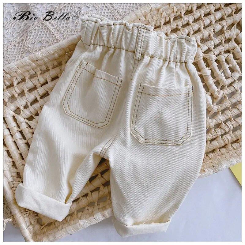 1-4 gadi Bērnu džinsi Sporta ballīte Dzimšanas diena Jaundzimušo Bikses Mode Zēns Meitene Sports Jaunais gads Ziemassvētki Bērni Bikses Domāju Bērnu Apģērbs