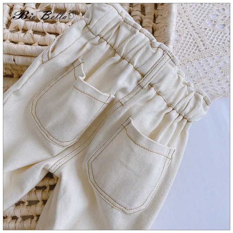 1-4 gadi Bērnu džinsi Sporta ballīte Dzimšanas diena Jaundzimušo Bikses Mode Zēns Meitene Sports Jaunais gads Ziemassvētki Bērni Bikses Domāju Bērnu Apģērbs