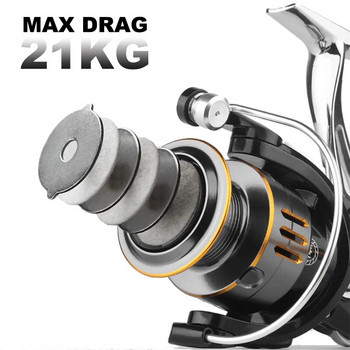 Μεταλλικό κράμα καρούλι ψαρέματος Γρανάζια κράμα καρούλι Πόδι Μεταλλικό βραχίονα Max Drag 21KG 5,2:1 Αναλογία μετάδοσης Ταχύτητα Spinning Carp για αλμυρό νερό