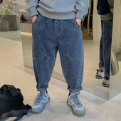 Jauni Džinsi Zēniem Vasaras Apģērbi Bērnu Bikses Pusaudžu Bērnu Apģērbi Zēniem Bērniem Pusaudžiem Bikses Brīvi Ikdienas Džinsi