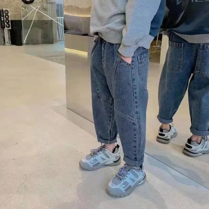 Jauni Džinsi Zēniem Vasaras Apģērbi Bērnu Bikses Pusaudžu Bērnu Apģērbi Zēniem Bērniem Pusaudžiem Bikses Brīvi Ikdienas Džinsi