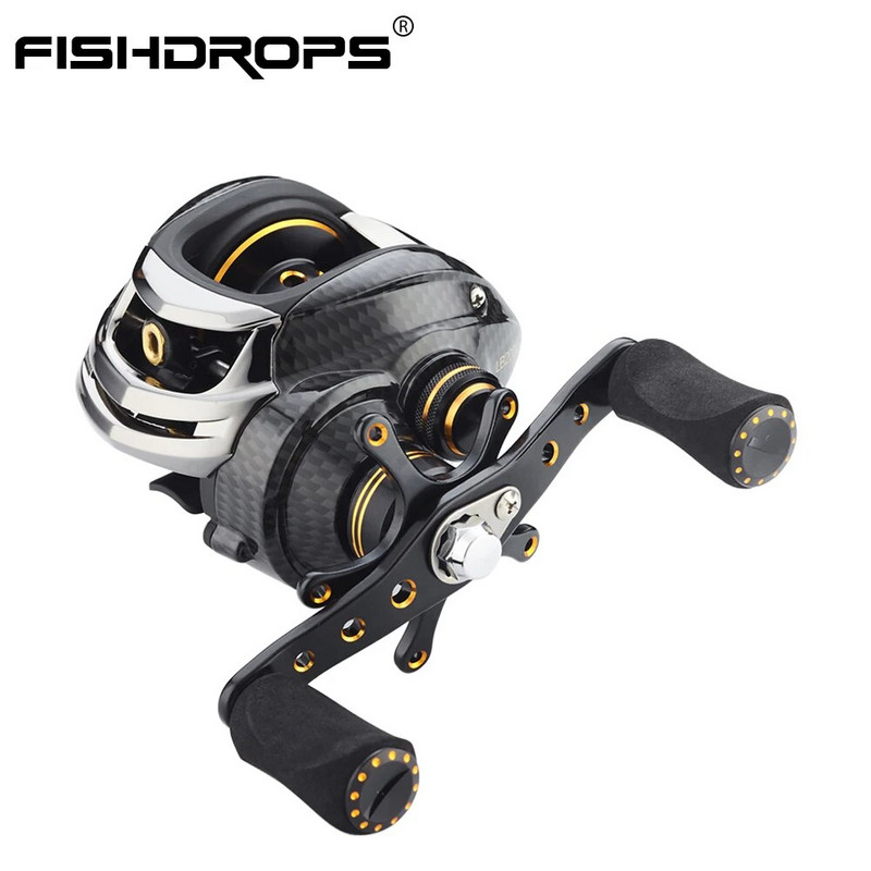 Fishdrops Baitcasting Reel Liešanas spoles Makšķerēšanas spoles Kreisās puses Labās Rokas Duālās bremžu sistēmas pārnesumu attiecība 7,0:1 Makšķerēšanas spole