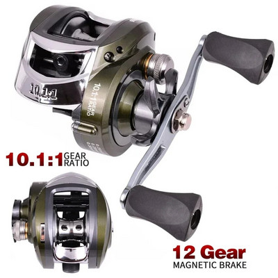 Aorace Metal Spool Baitcasting Roel 10kg Max Drag 10,1:1 Ratio Gear Ratio Θαλασσινού νερού γλυκού νερού Fishing Wheel Fishing Roel