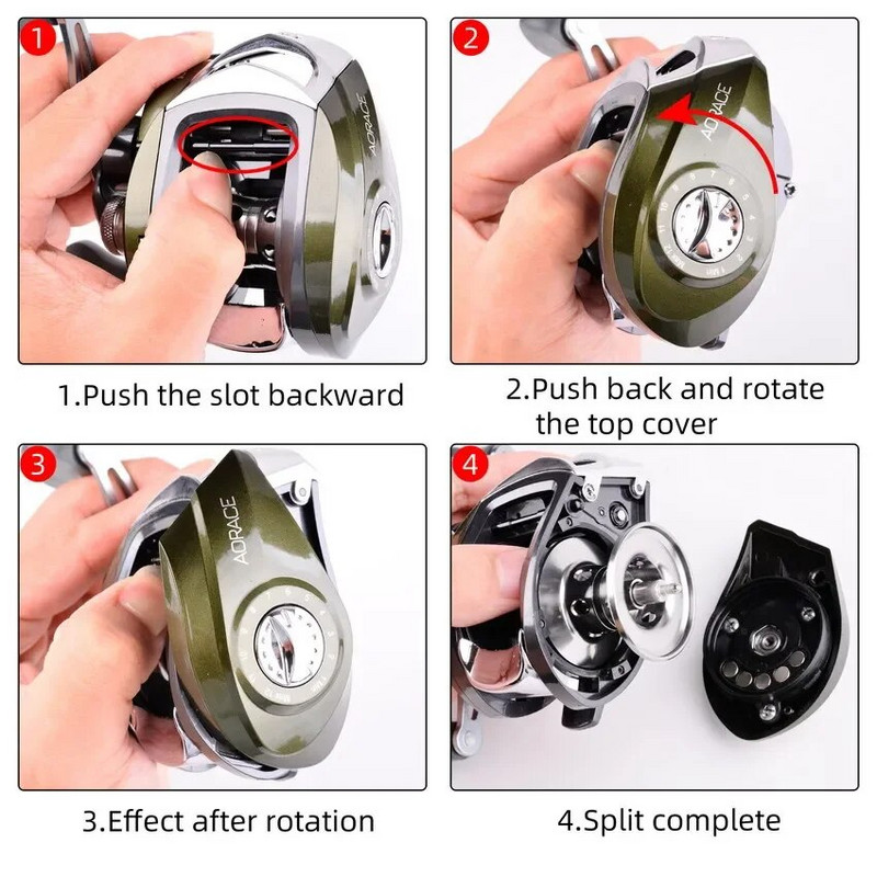 Aorace Metal Spool Baitcasting Roel 10kg Max Drag 10,1:1 Ratio Gear Ratio Θαλασσινού νερού γλυκού νερού Fishing Wheel Fishing Roel