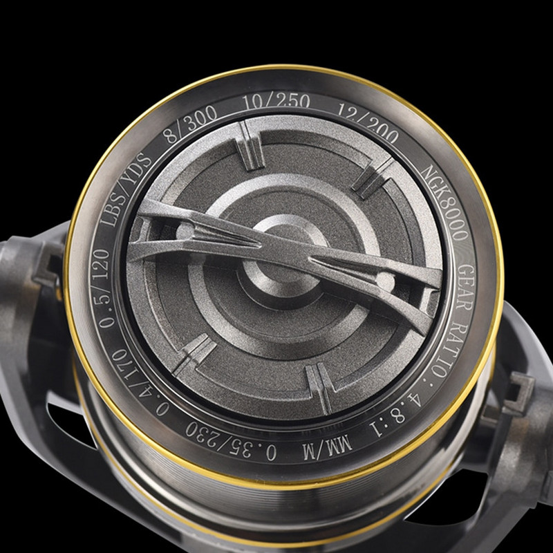 Καρούλι ψαρέματος NGK8000-14000 Περιστρεφόμενο καρούλι 4,8:1 Μέγιστη έλξη 20 KG Καρούλι μακράς βολής Θαλασσινό νερό γλυκό νερό 17+1 ρουλεμάν Σταθερά καρούλια καρούλι