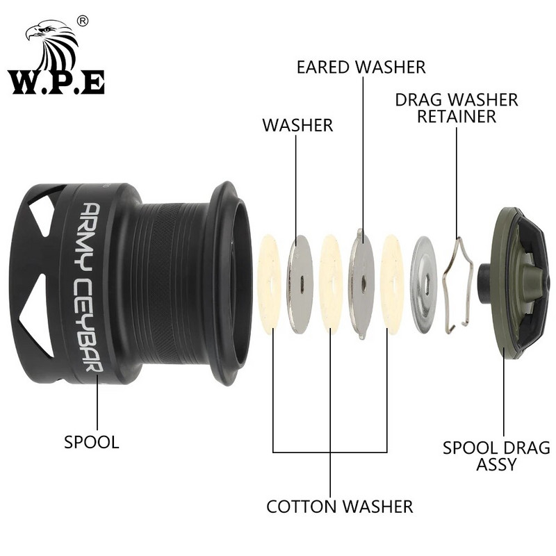 WPE vahelduvvoolu spinningurull 5000/6000 kuullaagrid 7+1 suure ülekandearvuga 5,1:1 karpkala söötja püügirull Full Matel nööri poolivarustus