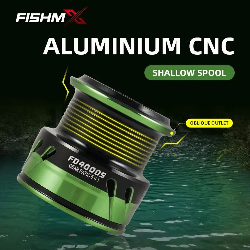 Fishmx Fishing Reel 2000-4000 Spinning Reel Metal Handle Grip Sapre Deep Shallow Spool Max Drag 8KG Reel Fishing Accessories