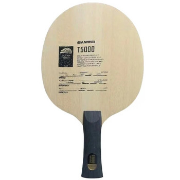 Оригинално острие за тенис на маса Sanwei T5000 5 Wood 2 Carbon Entry Intermediate Ping Pong Blade for Loop Drive with Fast Attack