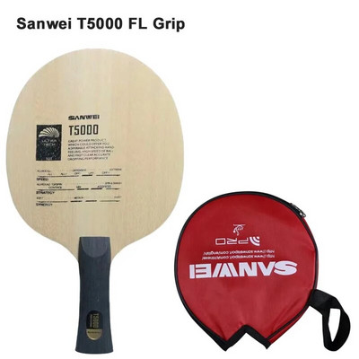 Lamă originală pentru tenis de masă Sanwei T5000, 5 lemn, 2 intrări din carbon, lamă intermediară de ping-pong pentru acționare în buclă cu atac rapid
