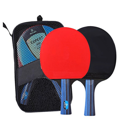 Rachetă de tenis de masă pentru începători, 2 bucăți, set de antrenament 3 stele, rachetă orizontală din cauciuc cu lamă de înaltă calitate.