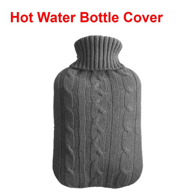 Pungă mare de apă caldă de 2000 ml cu capac pentru grătare, iarnă, pluș, pentru mâini și picioare, capac pentru sticle de apă, rezistent la explozie, pentru apă caldă