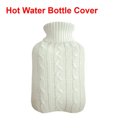 Pungă mare de apă caldă de 2000 ml cu capac pentru grătare, iarnă, pluș, pentru mâini și picioare, capac pentru sticle de apă, rezistent la explozie, pentru apă caldă