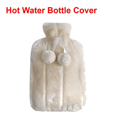 Pungă mare de apă caldă de 2000 ml cu capac pentru grătare, iarnă, pluș, pentru mâini și picioare, capac pentru sticle de apă, rezistent la explozie, pentru apă caldă