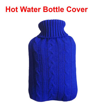 Pungă mare de apă caldă de 2000 ml cu capac pentru grătare, iarnă, pluș, pentru mâini și picioare, capac pentru sticle de apă, rezistent la explozie, pentru apă caldă
