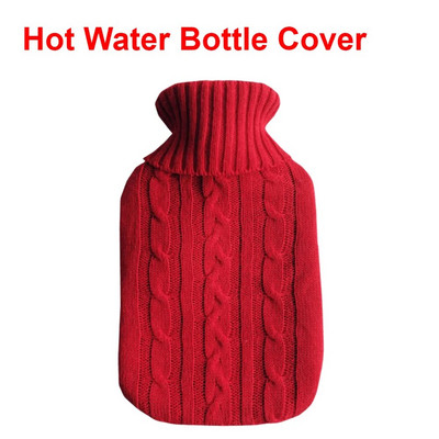 Pungă mare de apă caldă de 2000 ml cu capac pentru grătare, iarnă, pluș, pentru mâini și picioare, capac pentru sticle de apă, rezistent la explozie, pentru apă caldă
