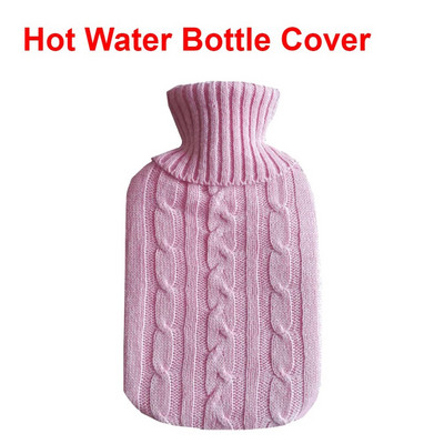 Pungă mare de apă caldă de 2000 ml cu capac pentru grătare, iarnă, pluș, pentru mâini și picioare, capac pentru sticle de apă, rezistent la explozie, pentru apă caldă