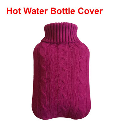 Pungă mare de apă caldă de 2000 ml cu capac pentru grătare, iarnă, pluș, pentru mâini și picioare, capac pentru sticle de apă, rezistent la explozie, pentru apă caldă