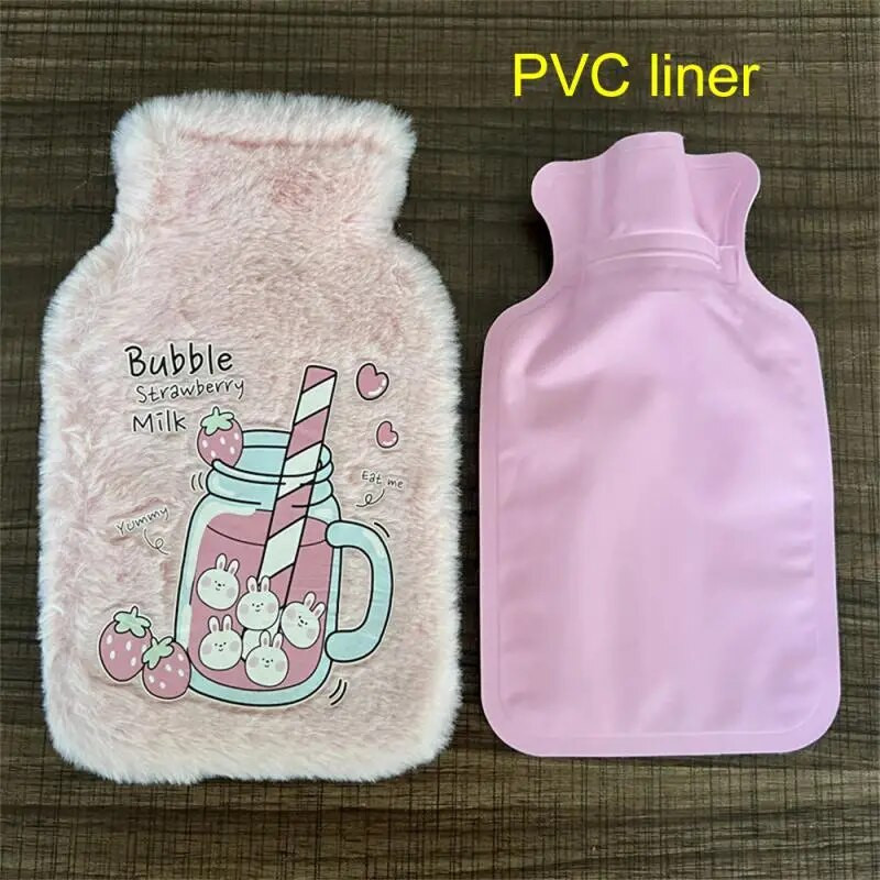 250/500/750ml Karstā ūdens pudele plīša multene Kawaii Bear Kat Trusis Dzīvnieku raksts Biezs karstā ūdens maisiņš Rokas Pēdas Ziemas Silts