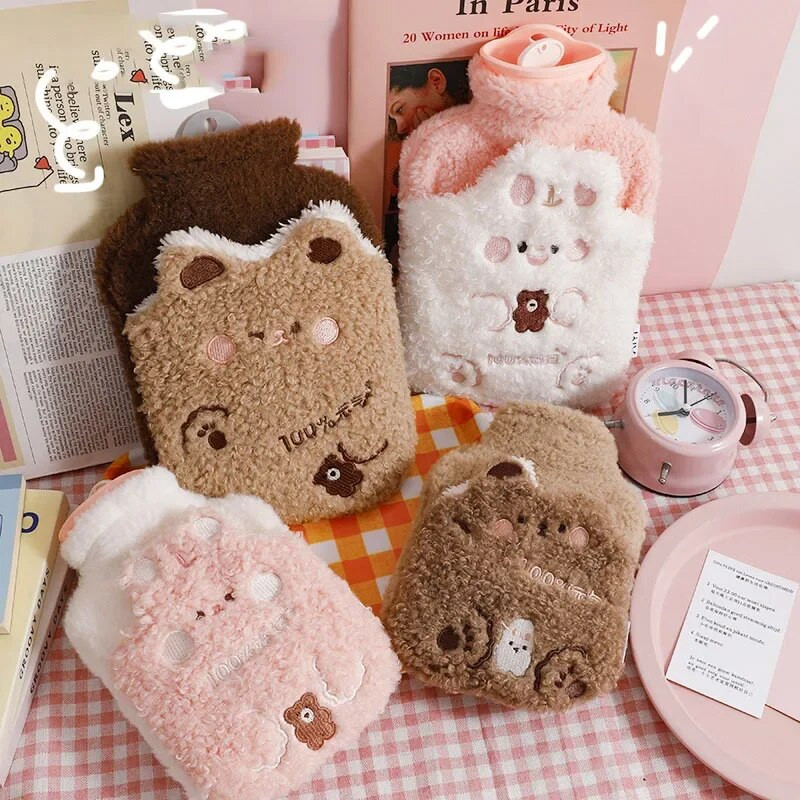 Mielas didelis šiltas karšto vandens maišelis nuo menstruacinio skausmo, prikimštas mėnesinių dieglių šildytuvas, pliušinis rankų šildytuvas, sėklų Guatero buteliukas