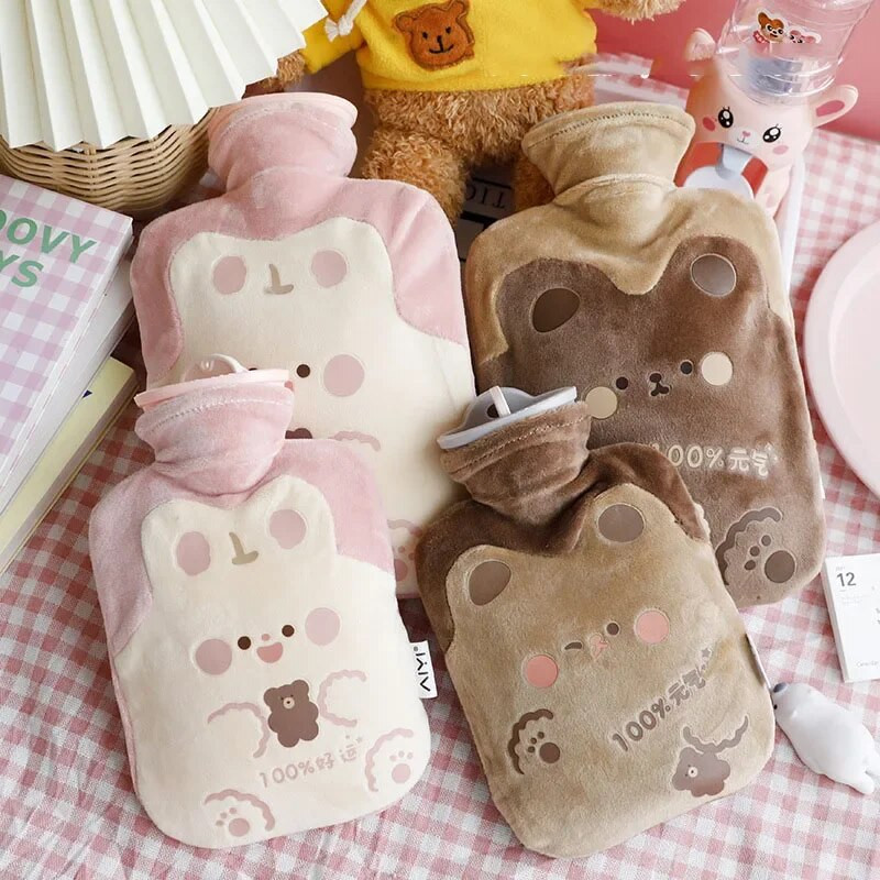 Mielas didelis šiltas karšto vandens maišelis nuo menstruacinio skausmo, prikimštas mėnesinių dieglių šildytuvas, pliušinis rankų šildytuvas, sėklų Guatero buteliukas