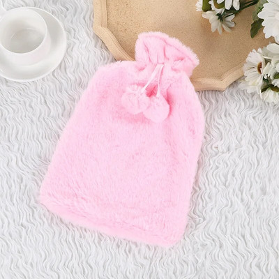 Iarnă blană artificială Husa din pânză pentru sticla de apă caldă Cauciuc caldă Copii 2 litri Încălzitor de mâini pentru picioare Husă solidă de uz casnic pentru sac de apă
