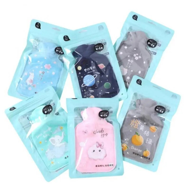 Υπέροχα μπουκάλια ζεστού νερού Αντιεκρηκτικά Φορητά Φορητά βελούδινα μπουκάλια νερού Ανθεκτικά στη συμπίεση Hand Warmer Mini Cartoon