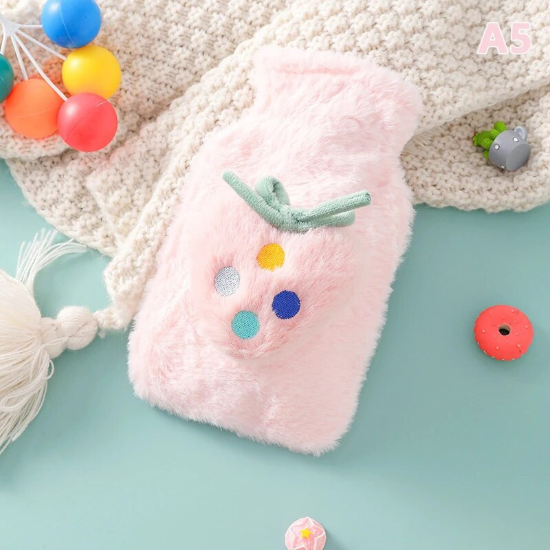 1kom Vrećica za toplu vodu od 500ml s poklopcem za Grills Zimski plišani grijač za ruke Vrećica za vrč za toplu vodu za višekratnu upotrebu otporna na eksploziju