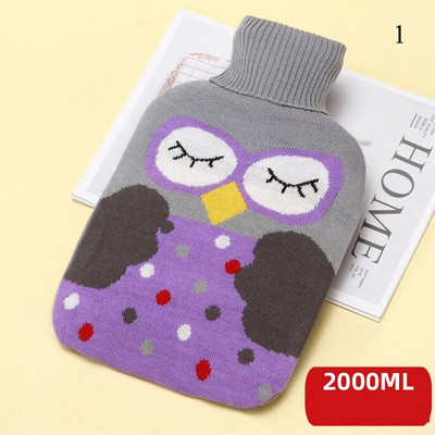 1PC 2000ML capac pentru sac cu apă caldă pânză de mână caldă geantă de mână caldă anti-opărire ac capac web cald fără sticle de apă caldă